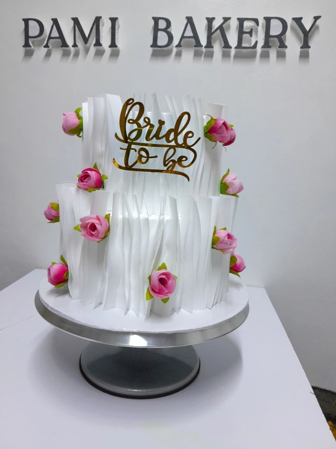 Wafer paper Bridal shower cake